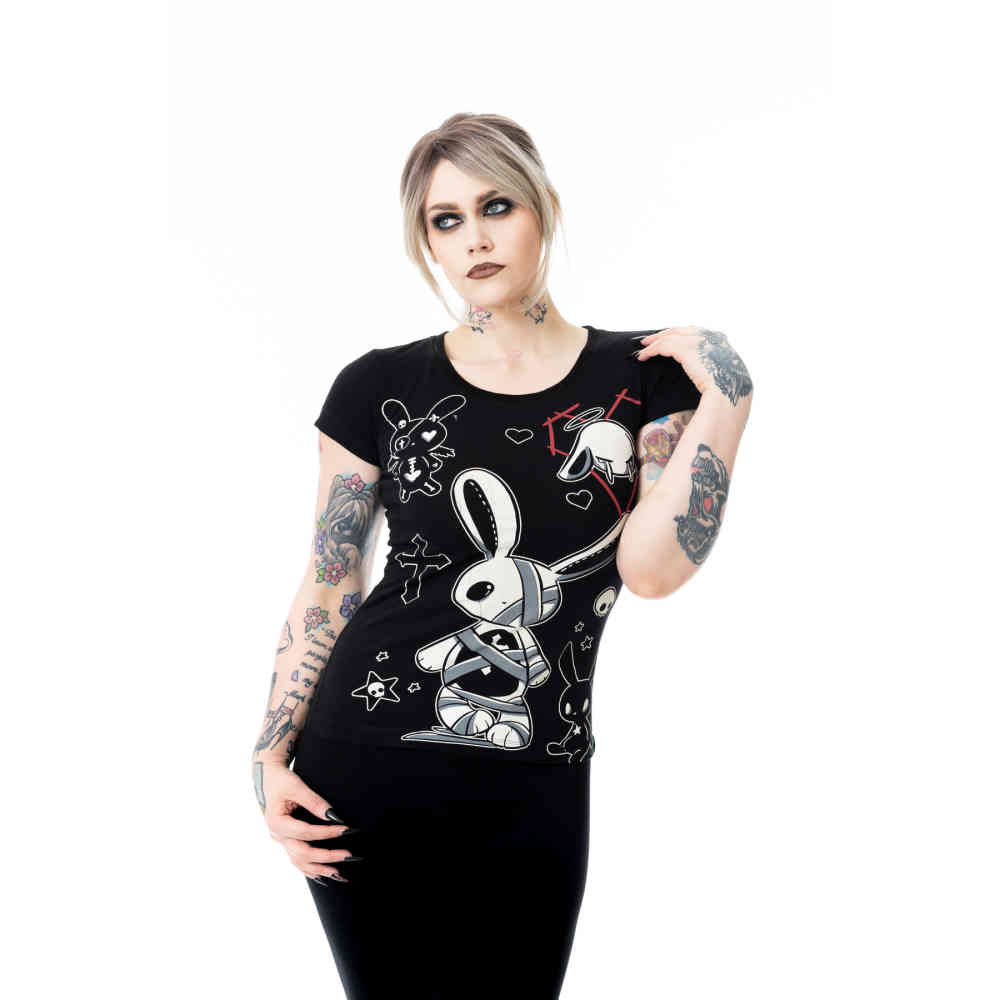 Cupcake Cult - Death Bunnies Dames Tshirt - Zwart